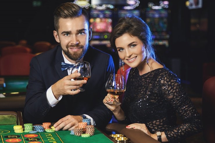 Multi-camera live dealer broadcast showing blackjack table with professional studio setup
